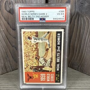 1960 Topps Neal Belts‎ 2nd Homer PSA 4  #386 Dodgers